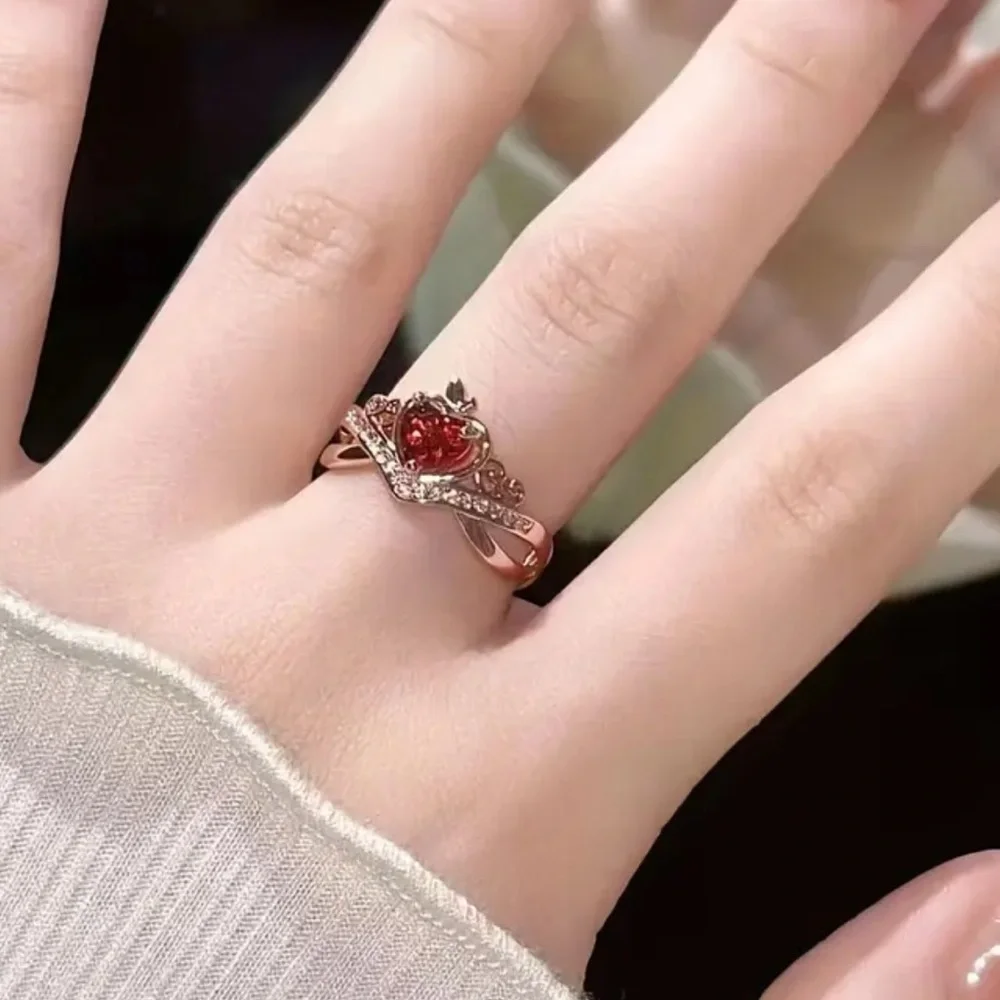 Red Apple Crown Ring, Snow White Ring, Poison Apple Ring
